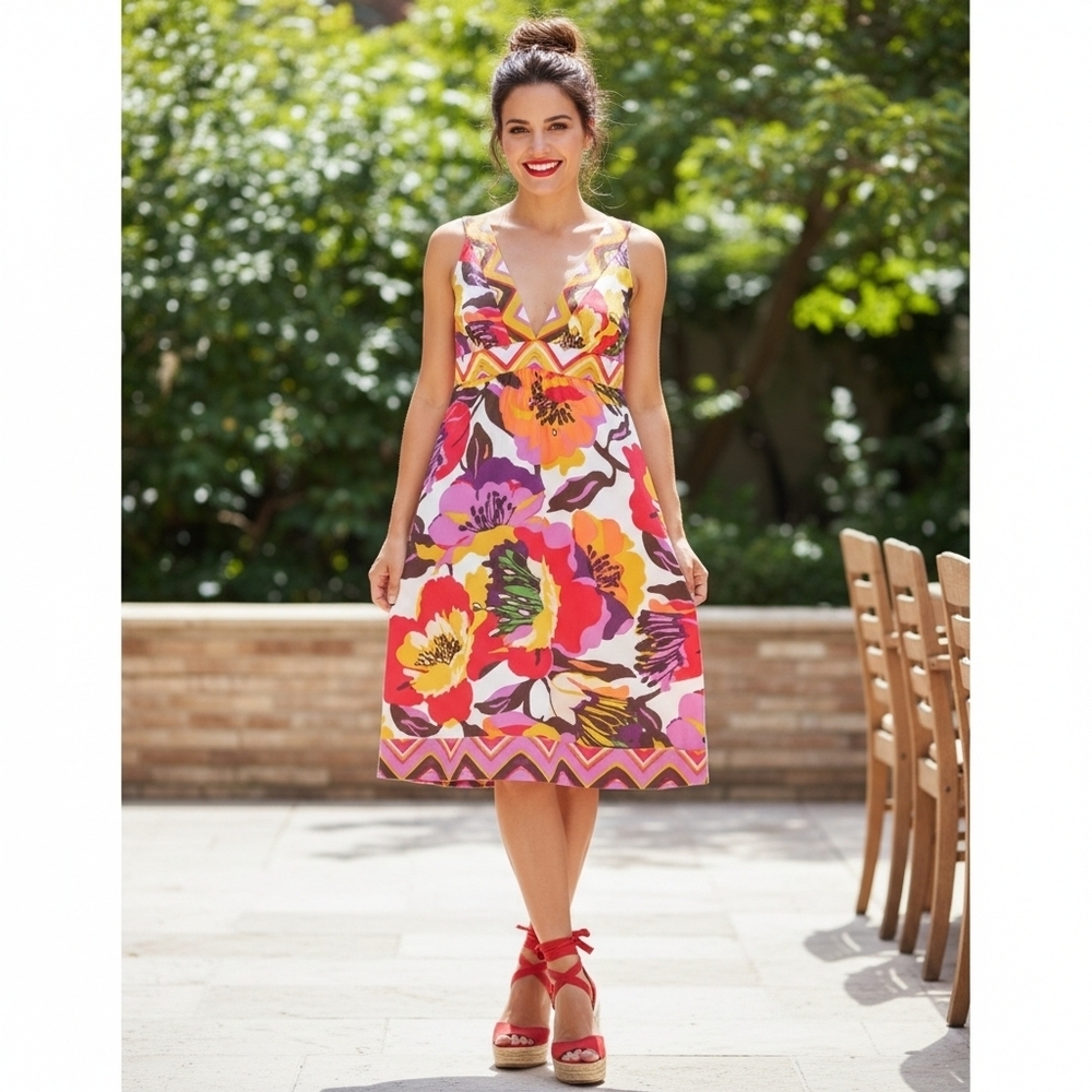 a.n.a Vibrant Poppy Burst Sleeveless Dress